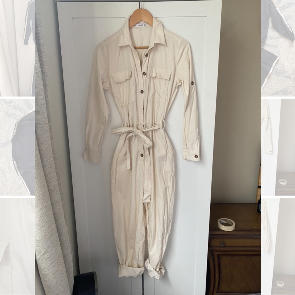 Mango cream corduroy jumpsuit